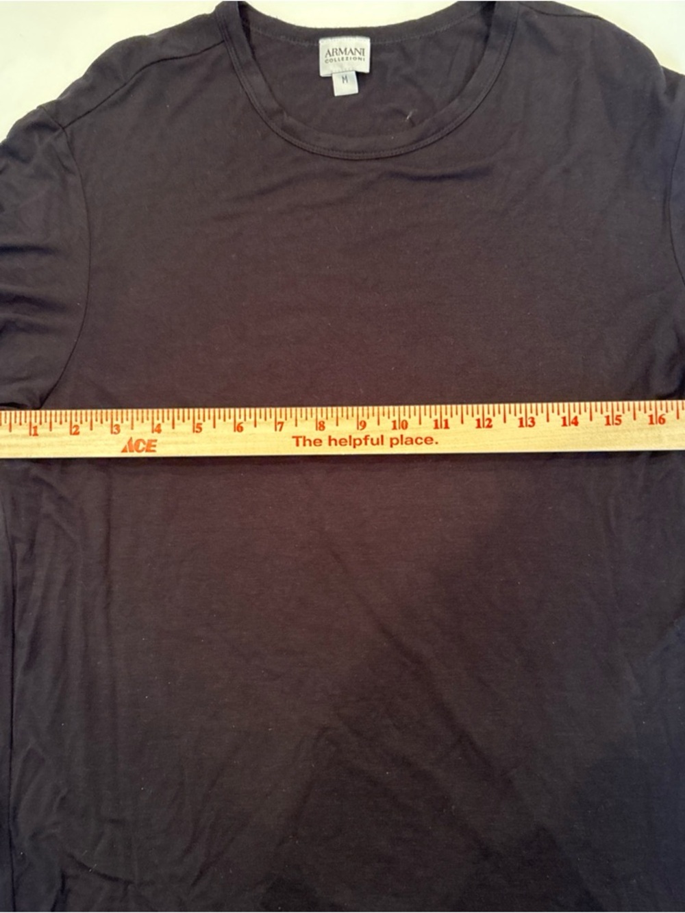 Armani Collezioni Black Crewneck Tee-Medium - Picture 3 of 7